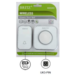 BRITZ WIRELESS KINETIC DOORBELL (WHITE) K633AC