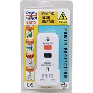 BRITZ RCD (ELCB) ADAPTOR 10MA ( WHITE )