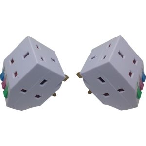 CK 3WAY 13A ADAPTOR W/OUT NEON CK8196+CK8198 TWIN PACK