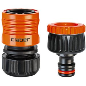 CLABER SET WITH TAP CONNECTOR & REDUCER 3/4"-1/2" COUPLING , 8606+8591BL