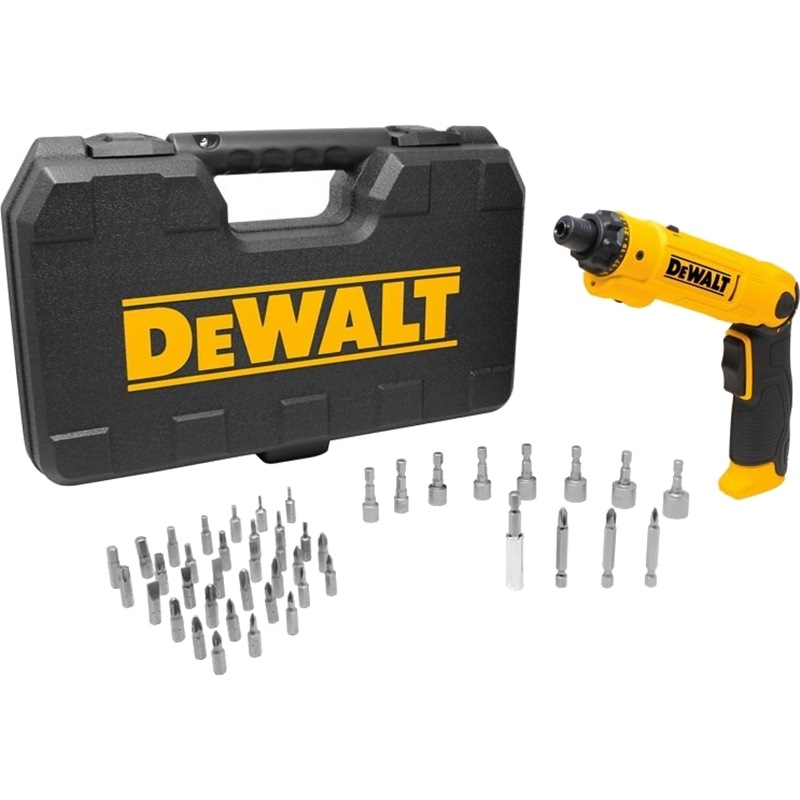 DEWALT 8V LI-ION 3 POSITION HANDLE SCREWDRIVER WITH 45 BITS DCF008-B1