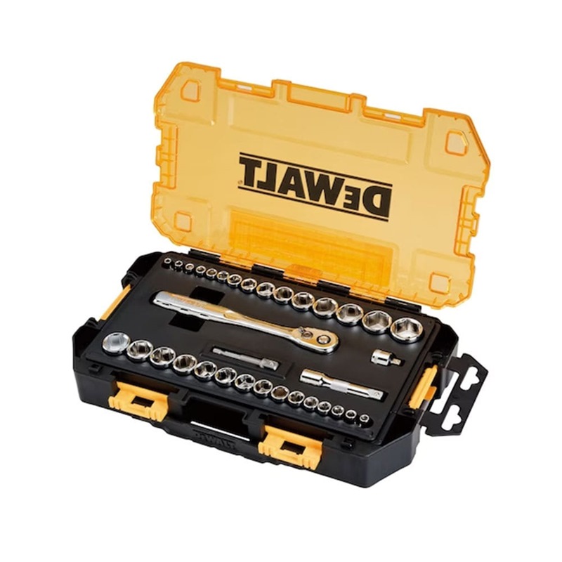 DEWALT 34PC 1/4 & 3/8 DR FULL POLISH MECHANIST SOCKET SET DWMT45034-KR