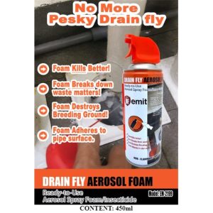EMIT DRAIN FLY AEROSOL FOAM SPRAY 450ML EM2199