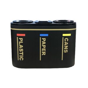 FIBREGLASS RECYCLE BIN C/W 3 COMPARTMENTS L1120XD375XH780MM BRIVO 3-IN-1