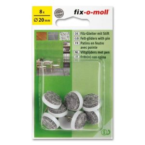 FIX-O-MOLL FELT GLIDERS WITH PIN GREY DIA.20MM - FM71