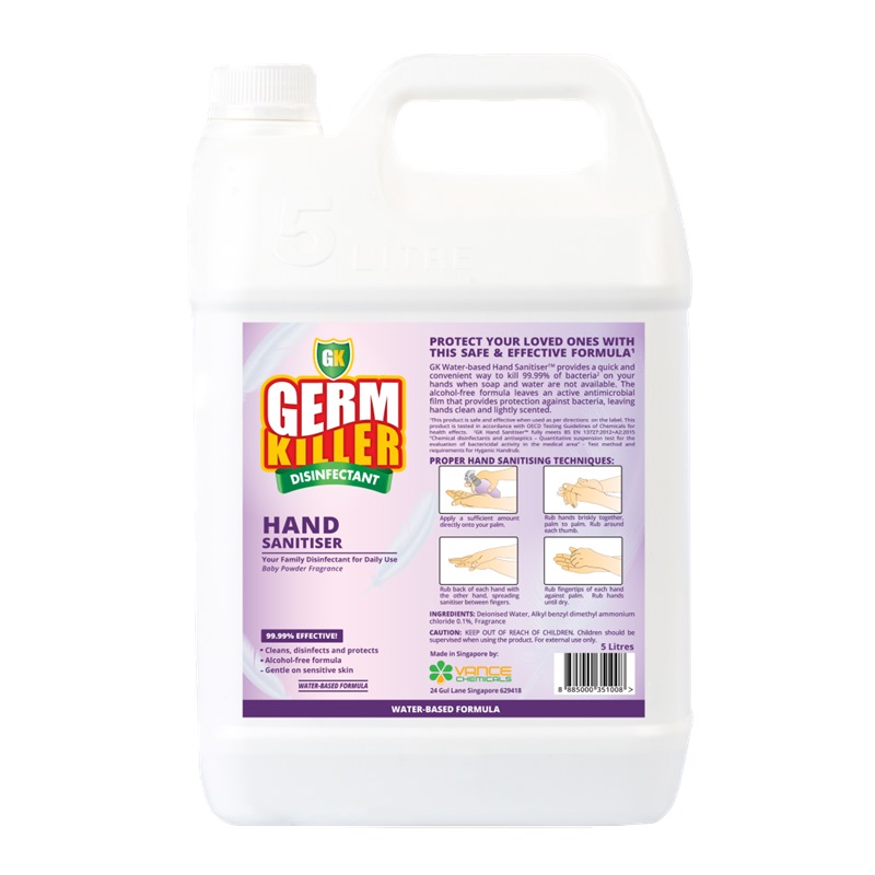 GK-GERMKILLER HAND SANITISER (WATER BASED)(5L)SC3815-P5
