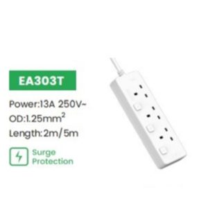 GONEO 3W EXTENSION CORD 5M W/SURGE PROTECTION – EA303T-50