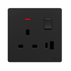 GONEO 1 GANG SWITCH SOCKET W/USB 1A1C 5V EG03E010