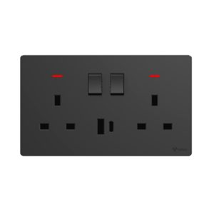 GONEO 2 GANG SWITCH SOCKET W/USB 1A1C EG03E012