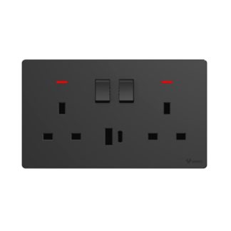 GONEO 2 GANG SWITCH SOCKET W/USB 1A1C EG03E012