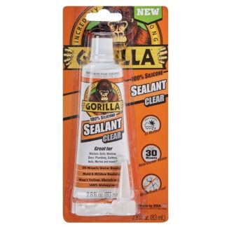 GORILLA 100% CLEAR SILICONE SEALANT 2.8OZ 83ML [108324]