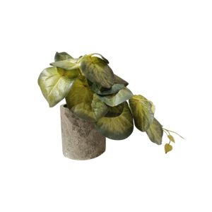 HANGING LEAVES (GREEN & YELLOW LEAVES) WITH GREY POT - TABLE SIZE [FAKE]