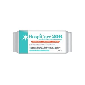 HOSPICARE 20R BIODEAGRADABLE ADULT BODY WIPES RESEALABLE 20'S
