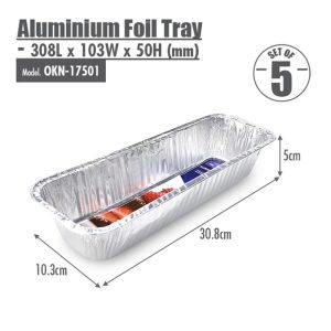 HOUZE ALUMINIUM FOIL TRAY (SET OF 5) 308X103X50MM OKN-17501