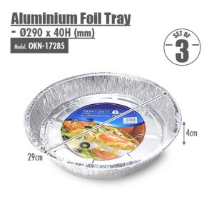 HOUZE ROUND ALUMINIUM FOIL TRAY (SET OF 3) Ø290X40MM OKN-17285