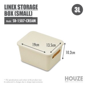 HOUZE LINEX STORAGE BOX (SMALL) SB-1507-CREAM