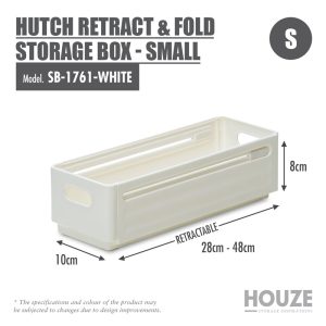 HOUZE HUTCH RETRACT & FOLD STORAGE BOX SMALL SB-1761-WHITE