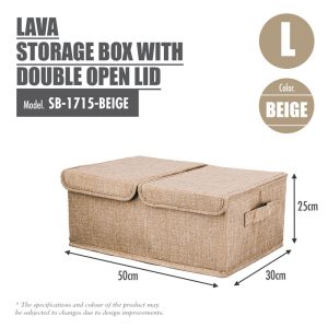 HOUZE LAVA STORAGE BOX WITH DOUBLE OPEN LID L-SIZE SB-1715