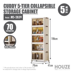 HOUZE CUDDY 5-TIER COLLAPSIBLE STORAGE CABINET (LENGTH: 70CM) MS-2839