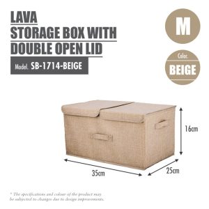 HOUZE LAVA STORAGE BOX WITH DOUBLE OPEN LID M-SIZE SB-1714