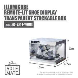 HOUZE SOLEMATE SHOE DISPLAY TRANSPARENT STACKABLE BOX MS-2511-WHITE
