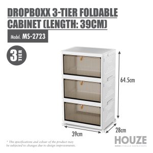 HOUZE DROPBOXX 3-TIER FOLDABLE CABINET (LENGTH: 39CM) MS-2723
