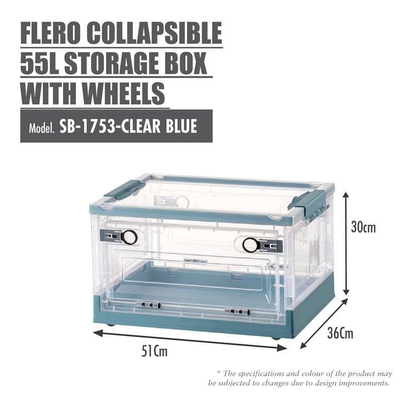 HOUZE 55L STORAGE BOX /W WHEELS SB-1753