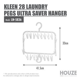 HOUZE KLEEN 28 LAUNDRY PEGS ULTRA SAVER HANGER LN-5836
