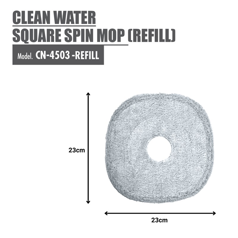 HOUZE THE CLEAN WATER SQUARE SPIN MOP - REFILL CN-4503-REFILL