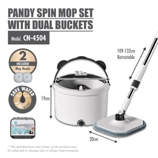 HOUZE PANDY SPIN MOP SET WITH DUAL BUCKETS CN-4504