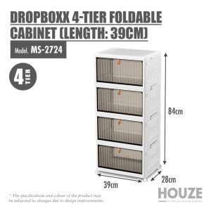 HOUZE DROPBOXX 4-TIER FOLDABLE CABINET (LENGTH: 39CM) MS-2724