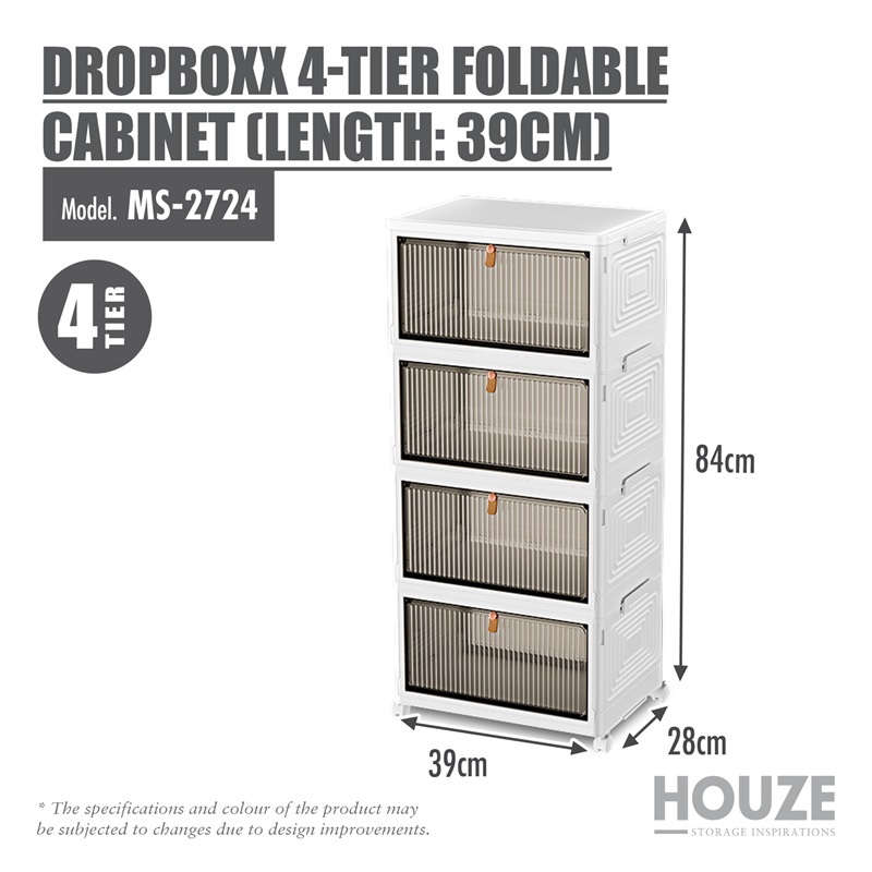 HOUZE DROPBOXX 4-TIER FOLDABLE CABINET (LENGTH: 39CM) MS-2724