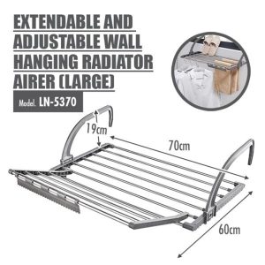 HOUZE EXTENDABLE AND ADJUSTABLE WALL HANGING RADIATOR AIRER (LARGE) LN-5370