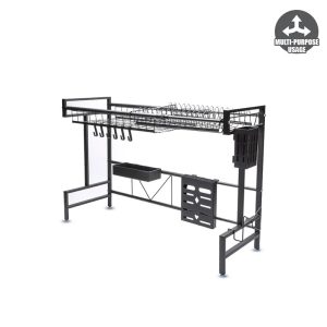 HOUZE ALL IN 1 OVER SINK EXTENDABLE KITCHEN DISH RACK KN-6731-BLACK
