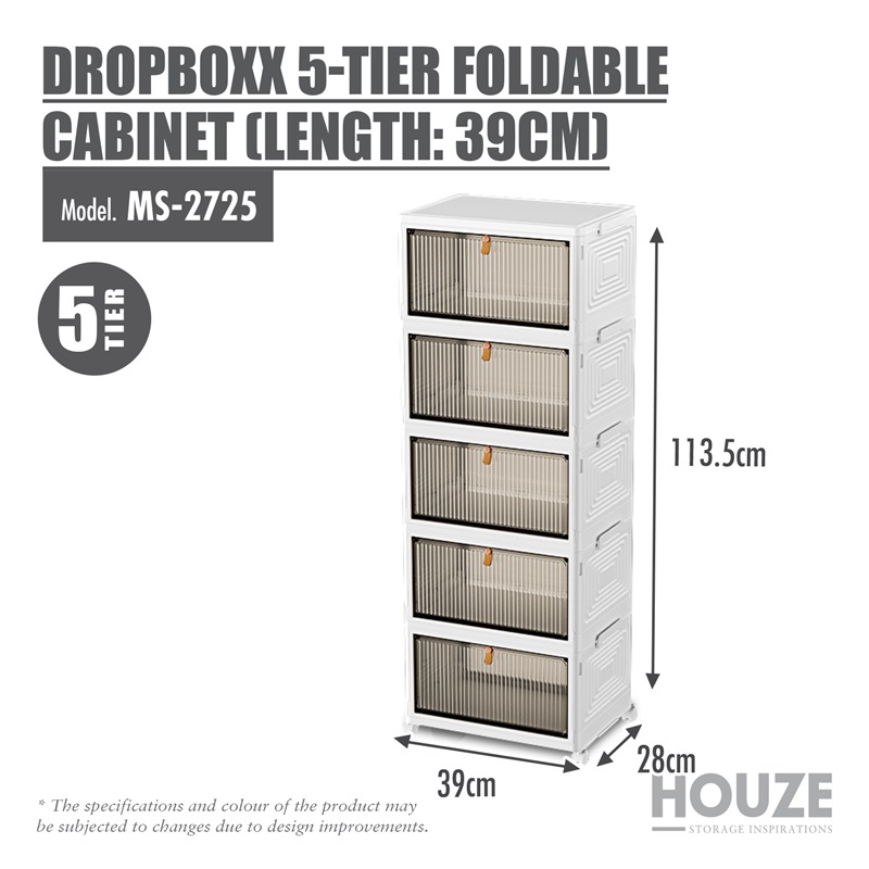 HOUZE DROPBOXX 5-TIER FOLDABLE CABINET (LENGTH: 39CM) MS-2725
