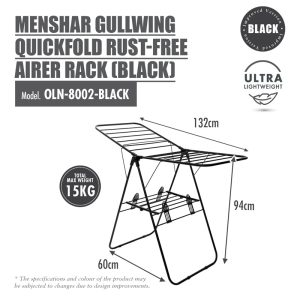 HOUZE MENSHAR GULLWING QUICKFOLD RUST-FREE AIRER RACK OLN-8002