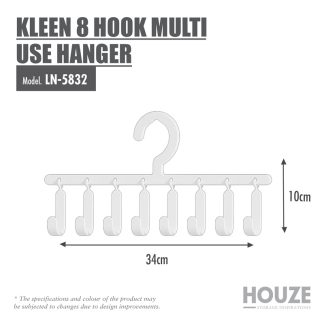 HOUZE KLEEN 8 HOOK MULTI USE HANGER LN-5832