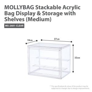 HOUZE MOLLYBAG STACKABLE ACRYLIC BAG DISPLAY (MEDIUM) MS-2681-CLEAR