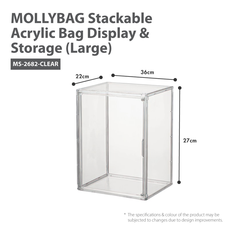 HOUZE MOLLYBAG STACKABLE ACRYLIC BAG DISPLAY (LARGE) MS-2682-CLEAR