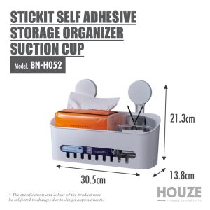 HOUZE STICKIT SELF ADHESIVE STORAGE ORGANIZER SUCTION CUP BN-H052