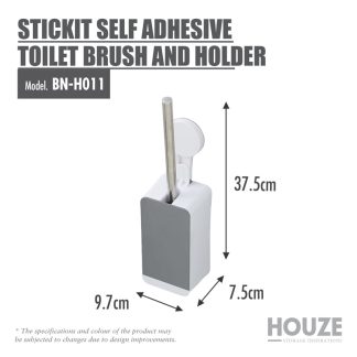 HOUZE STICKIT SELF ADHESIVE TOILET BRUSH AND HOLDER BN-H011