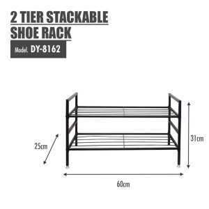 HOUZE SLIM 2 TIER STACKABLE SHOE RACK (LENGTH: 60CM) DY-8162