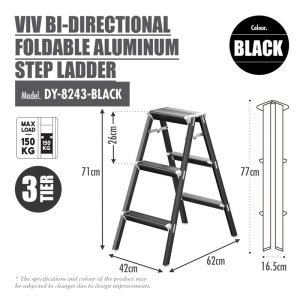 HOUZE VIV BI-DIRECTIONAL FOLDABLE ALUMINUM STEP LADDER