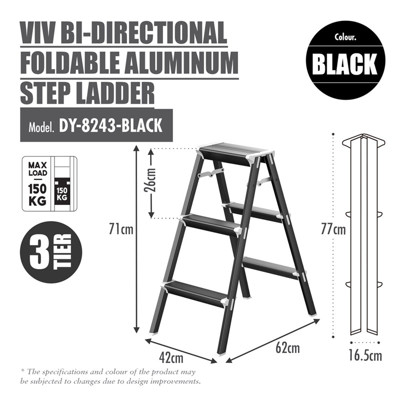 HOUZE VIV BI-DIRECTIONAL FOLDABLE ALUMINUM STEP LADDER