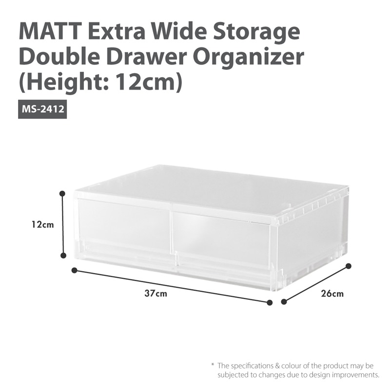 HOUZE MATT STORAGE DOUBLE DRAWER ORGANIZER (HEIGHT: 12CM) MS-2412