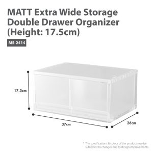 HOUZE MATT STORAGE DOUBLE DRAWER ORGANIZER (HEIGHT: 17.5CM) MS-2414