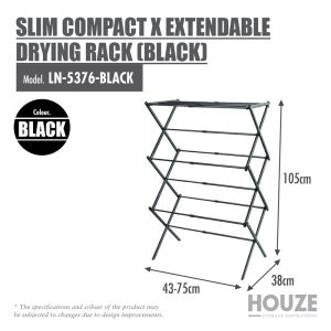 HOUZE SLIM COMPACT X EXTENDABLE DRYING RACK LN-5376
