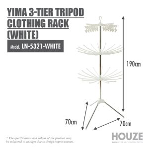 HOUZE YIMA 3-TIER TRIPOD CLOTHING RACK (WHITE) LN-5321-WHITE