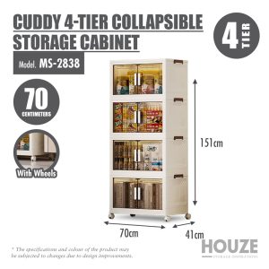 HOUZE CUDDY 4-TIER COLLAPSIBLE STORAGE CABINET (LENGTH: 70CM) MS-2838