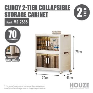 HOUZE CUDDY 2-TIER COLLAPSIBLE STORAGE CABINET (LENGTH: 70CM) MS-2836